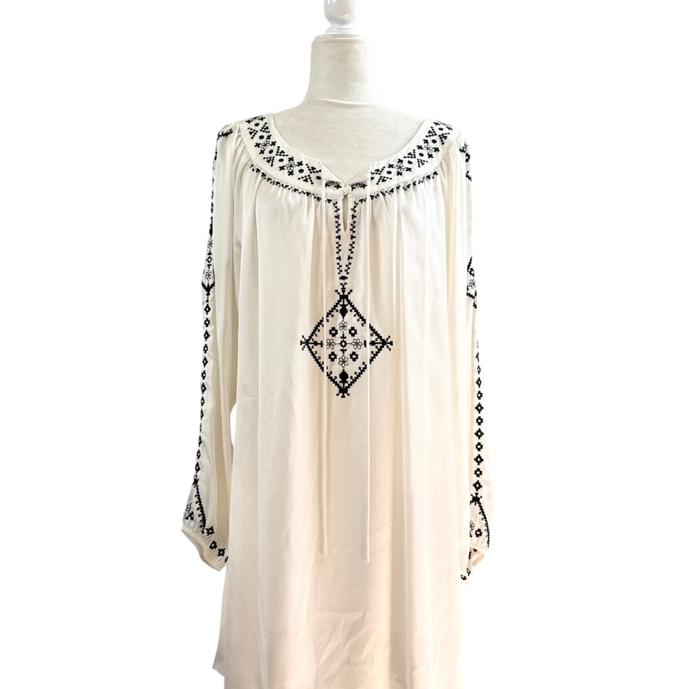 Lane Bryant White and Black Embroidered Tunic Dress Size 18/20
